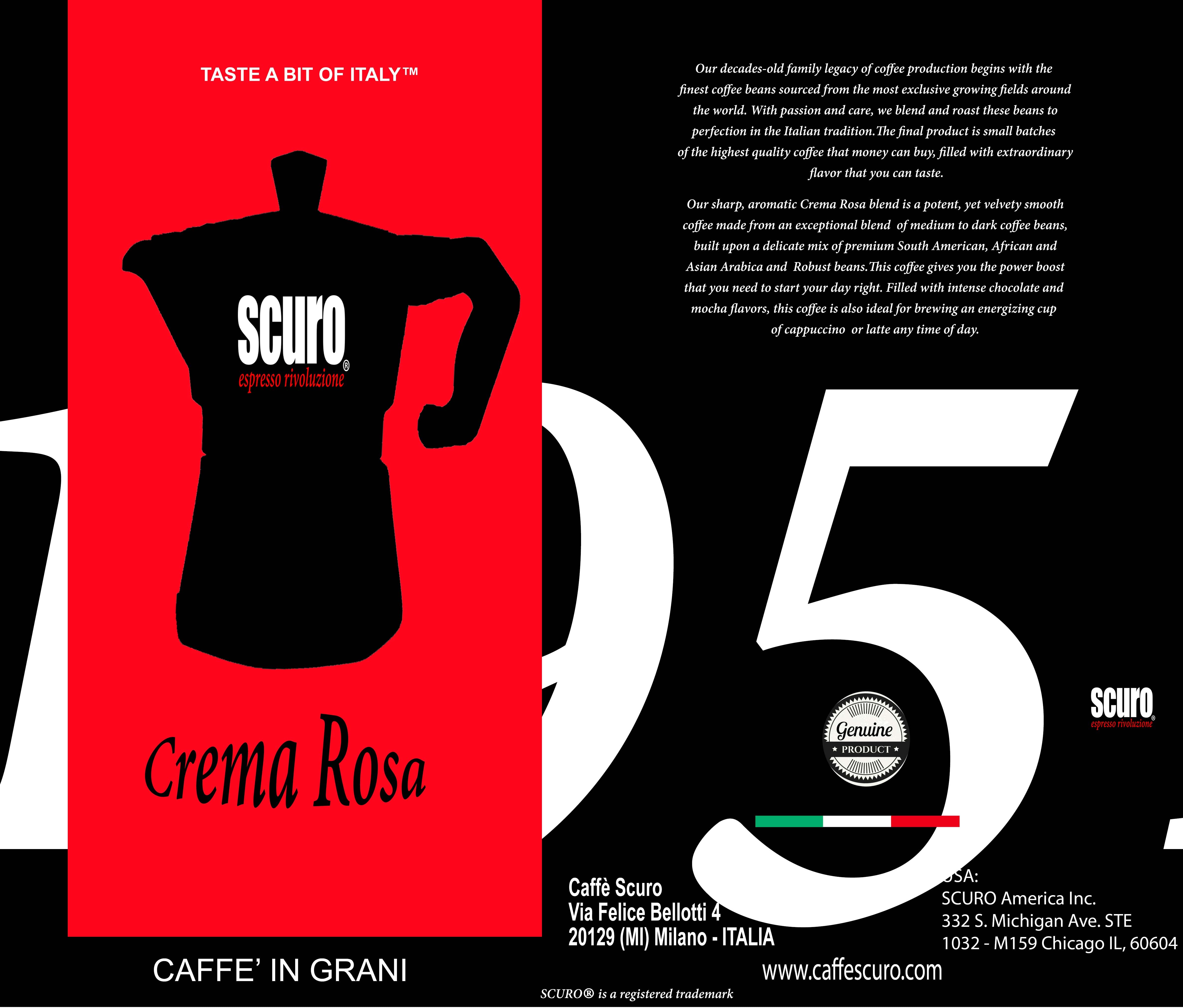 SCURO COFFEE Crema Rosa Espresso Blend