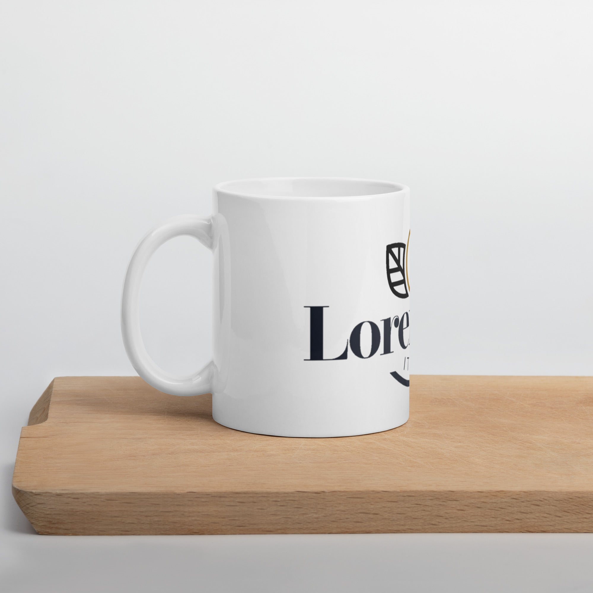 White glossy mug