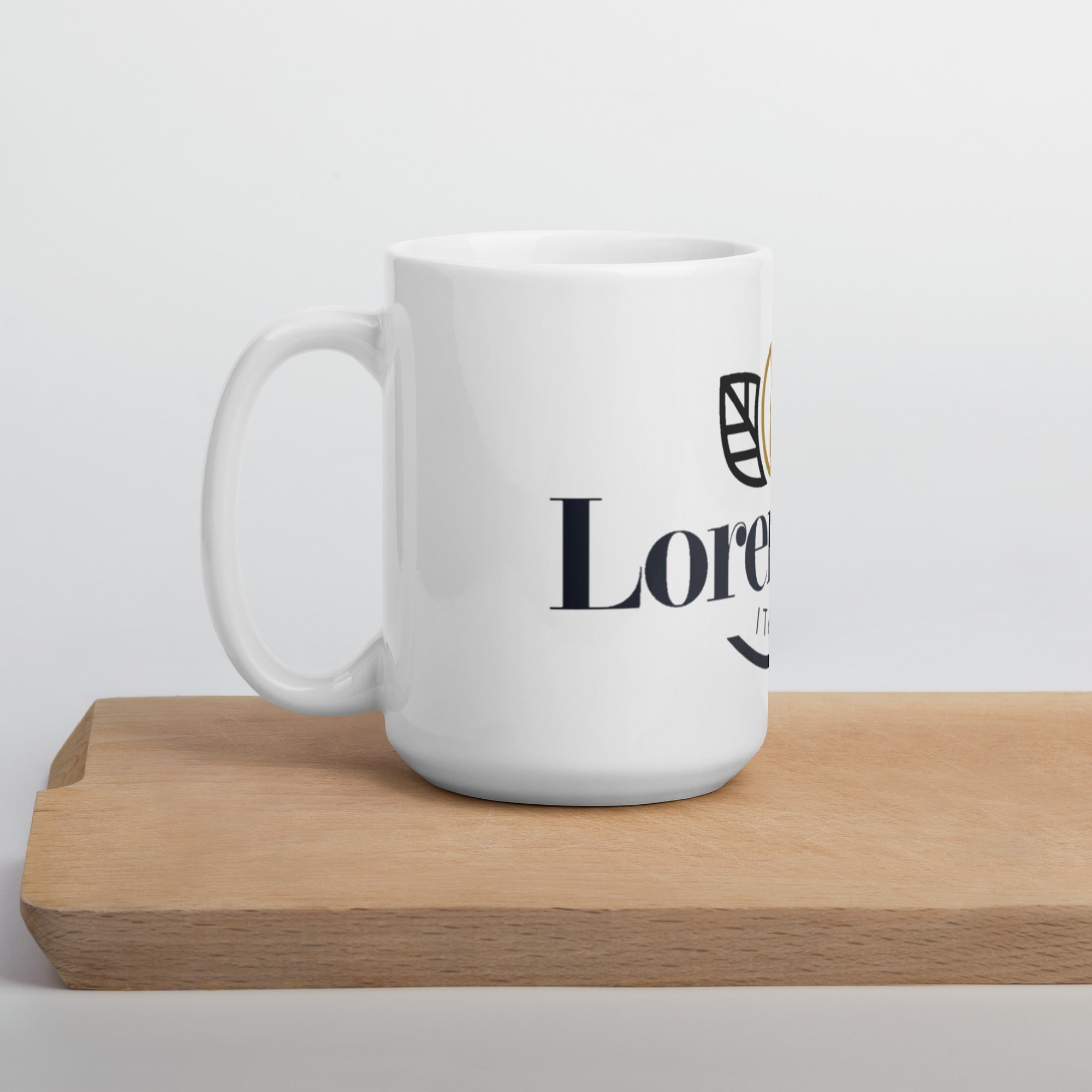 White glossy mug